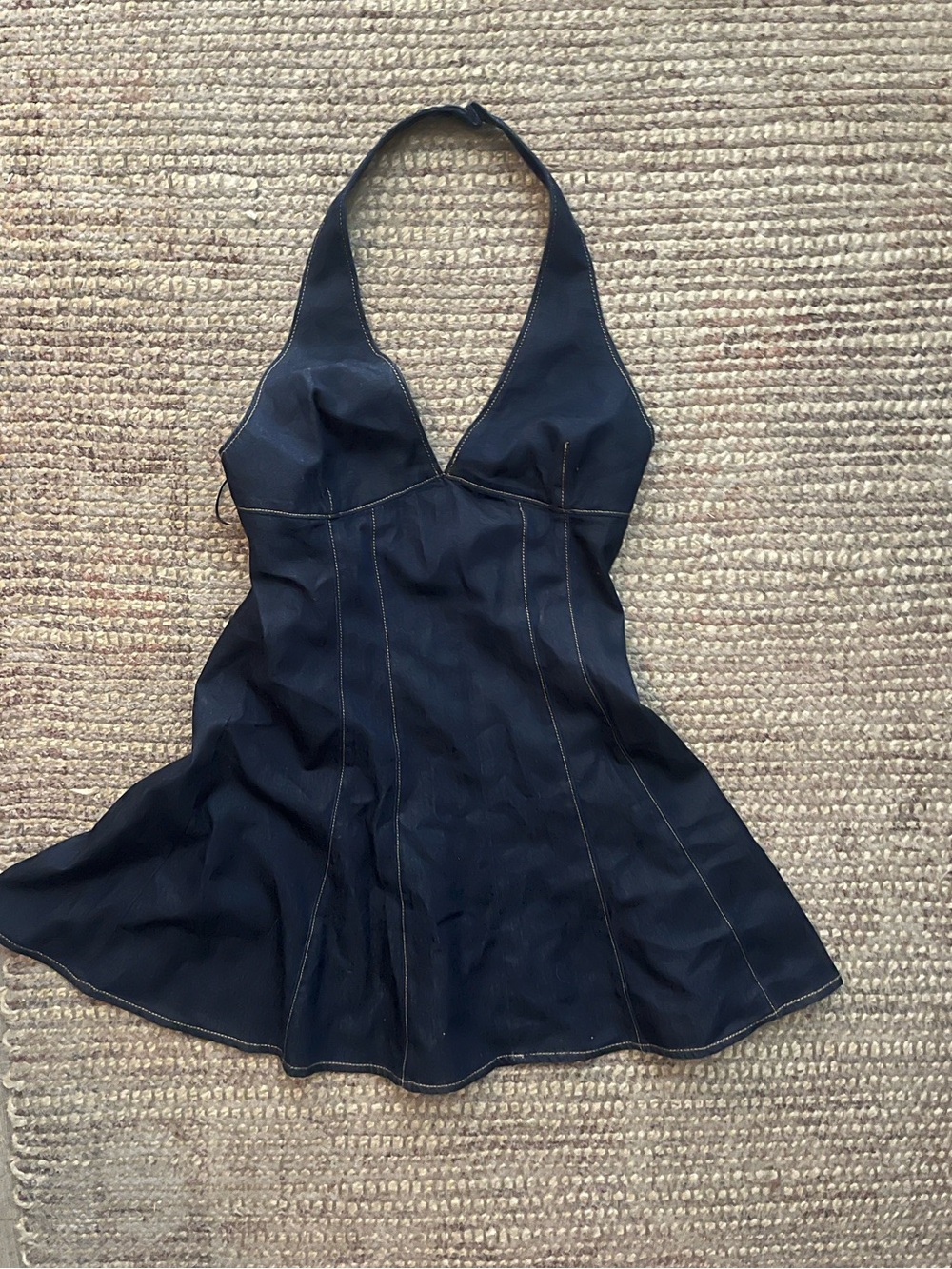 Zara Halter Denim Mini Dress